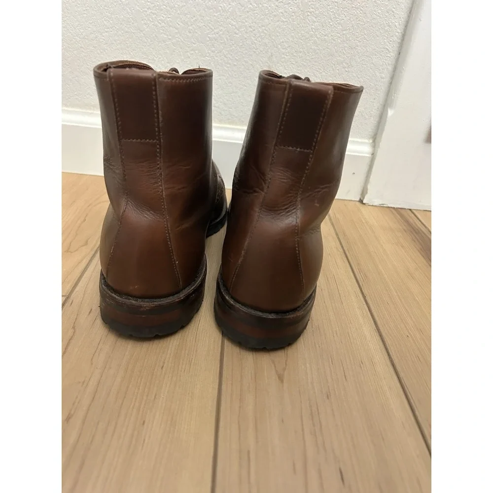 Allen Edmonds Bayfield Brown Leather Cap Toe Derby Boots 7891 Men's Size 9 B